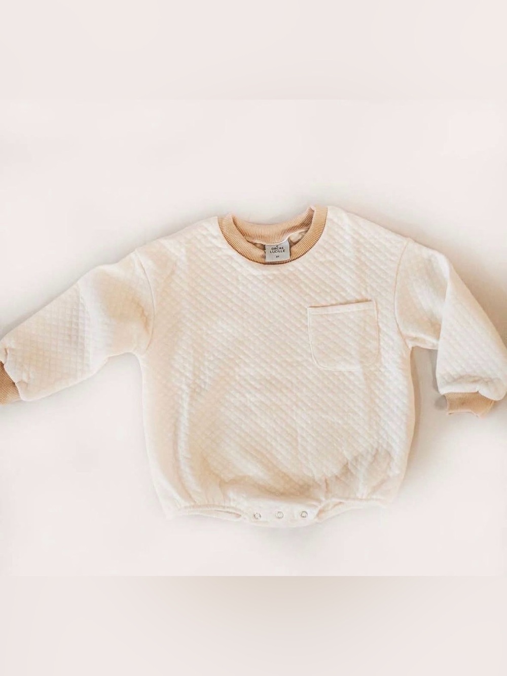 Orcas Lucille Quilted Sweatshirt Romper - Cloud